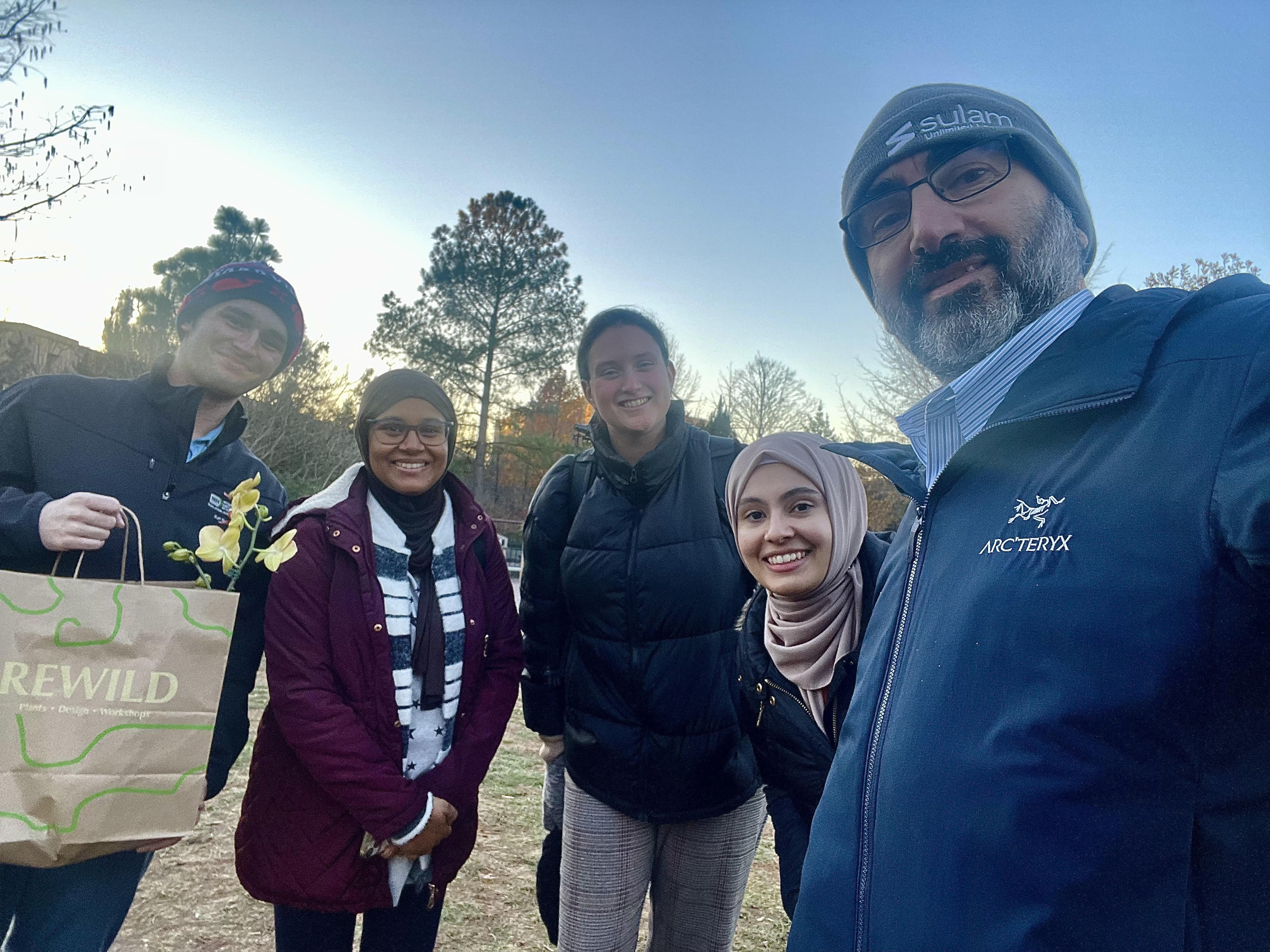 Lab Members standing outdoors